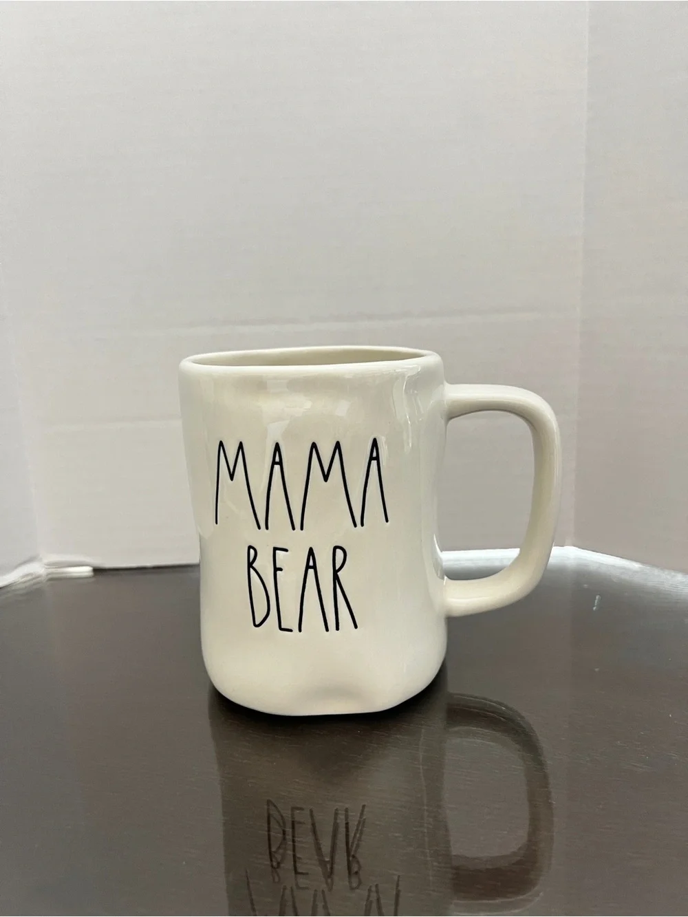 RAE DUNN MAMA BEAR Mug By Magenta Dishwasher Safe Cream/Black Print